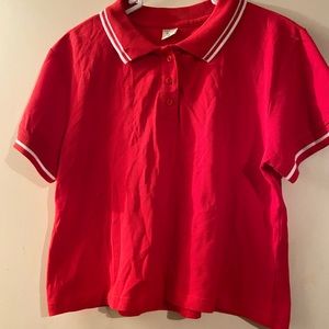 Darling Blue polo Crop Top